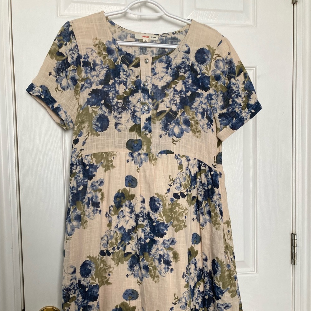 Orange creek off white floral dress